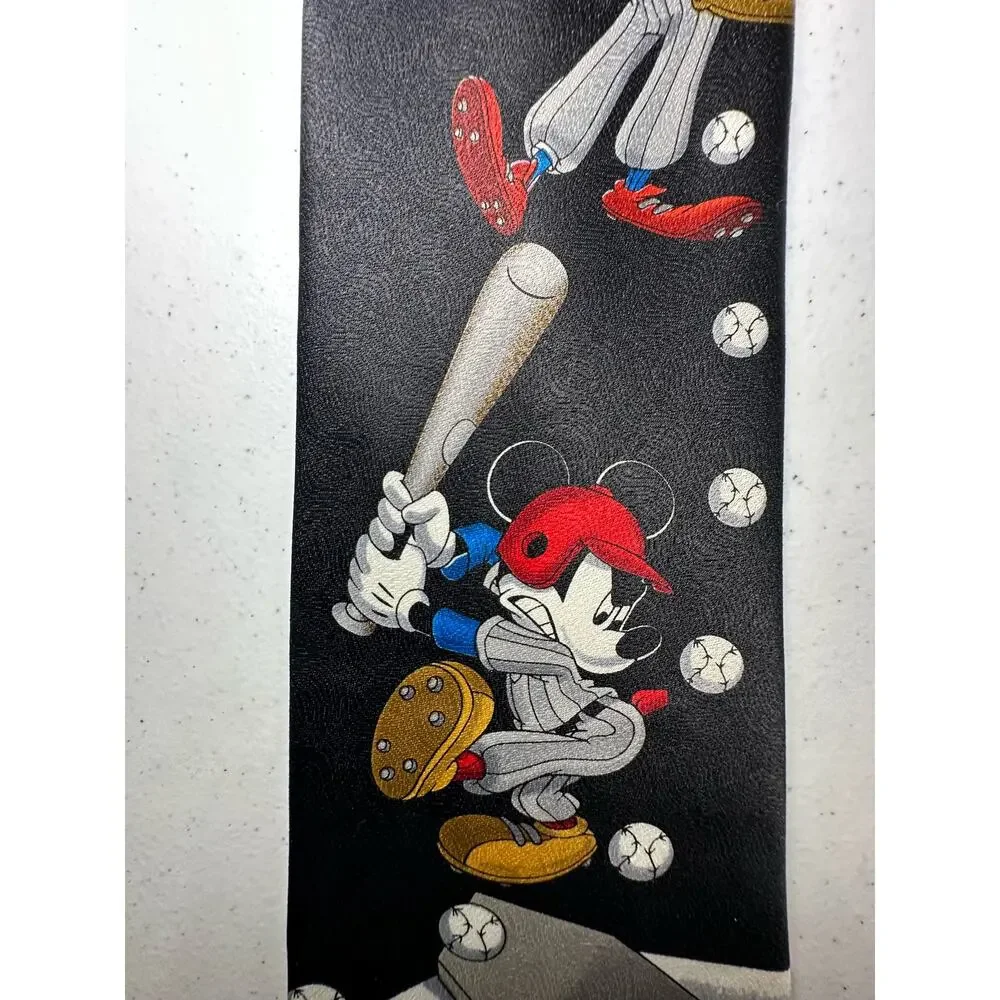 Disney Mickey Unlimited Mens Neck Tie Baseball Goofy‎ Donald Duck